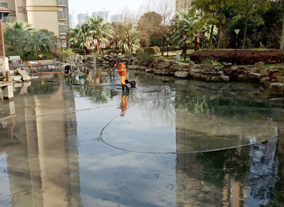 永德景观池淤泥清理